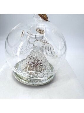 Sorelle Christmas Light Up Color Change Angel Glass Globe Ornament With Battery